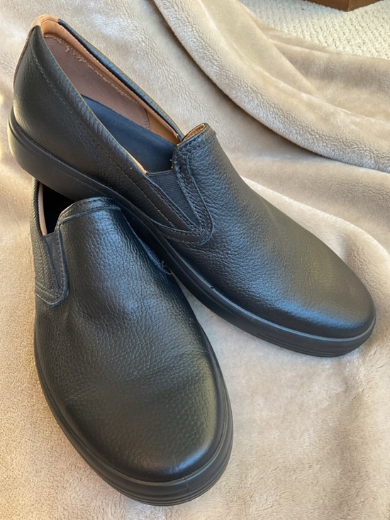Ecco Men\'s Soft 7 Black Slip-On Leather Sneakers size 46 main image 2